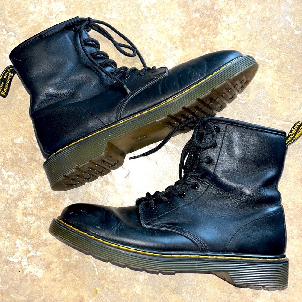 Dr. Martens Black Genuine Leather Combat Boots